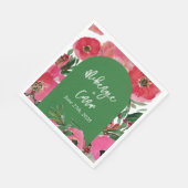 Waterverf Anemone Cardstock Green Arch Wedding Servet (Hoek)