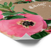 Waterverf Anemone Cardstock Weddenschap Welkom Poster (Hoek)