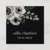 Waterverf Anemone & Eucalyptus Floral Vierkante Visitekaartje (Voorkant)