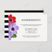 Waterverf Anemone Floral Accommodation Card Informatiekaartje (Voorkant / Achterkant)