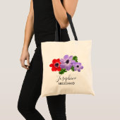 Waterverf Anemone Floral Bridesmaid Canvas tas (Voorkant (product))