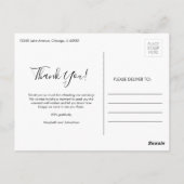 Waterverf Anemone Floral Dank u Briefkaart (Achterkant)