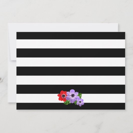 Waterverf Anemone Floral sla de Datum fotokaart op Save The Date (Achterkant)