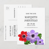 Waterverf Anemone Floral sla het Briefkaart Datum (Voorkant / Achterkant)