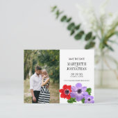 Waterverf Anemone Floral sla het Briefkaart Datum  (Staand voorkant)