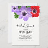 Waterverf Anemone Floral Vrijgezellenfeest Card Kaart (Voorkant)