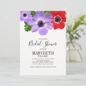 Waterverf Anemone Floral Vrijgezellenfeest Card Kaart (Staand voorkant)