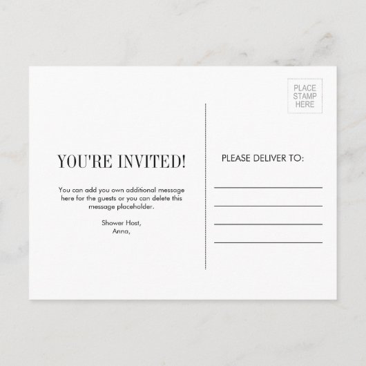 Waterverf Anemone Floral Vrijgezellenfeest Card Uitnodiging Briefkaart (Achterkant)