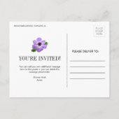 Waterverf Anemone Floral Vrijgezellenfeest Card Uitnodiging Briefkaart (Achterkant)
