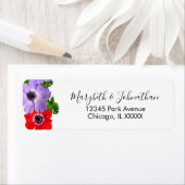 Waterverf Anemone Floral Wedding Address Label (Insitu)