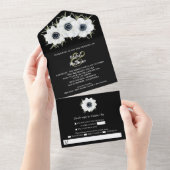 Waterverf Anemone Floral Wedding All In One Uitnodiging (Afscheurbaar)