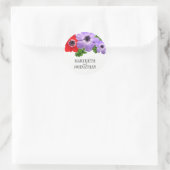 Waterverf Anemone Floral Wedding Favor Sticker (Tas)