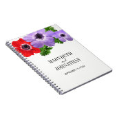 Waterverf Anemone Floral Wedding Guest Book Notitieboek (Rechterzijde)