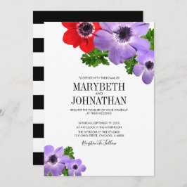Waterverf Anemone Floral Wedding Invitation Card Kaart