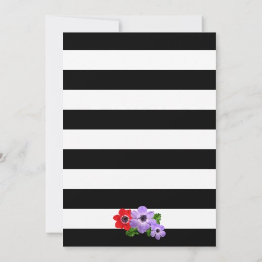 Waterverf Anemone Floral Wedding Invitation Card Kaart (Achterkant)