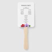 Waterverf Anemone Floral Wedding Programme Fans Handwaaier (Achterkant)