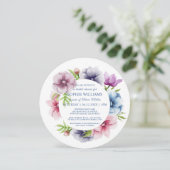 Waterverf Anemone Flower Vrijgezellenfeest Kaart (Staand voorkant)