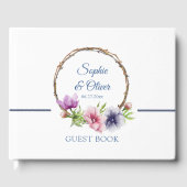 Waterverf Anemone Flower Wedding Gastenboek (Voorkant)
