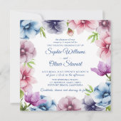 Waterverf Anemone Flower Wedding Kaart (Voorkant)