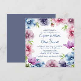 Waterverf Anemone Flower Wedding Kaart