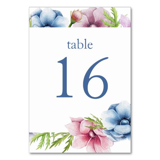 Waterverf Anemone Flower Wedding Kaart (Voorkant)