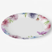 Waterverf Anemone Flower Wedding Papieren Bordje (Gekanteld)