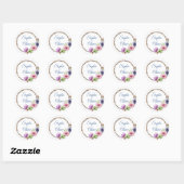 Waterverf Anemone Flower Wedding Ronde Sticker (Vel)