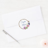 Waterverf Anemone Flower Wedding Ronde Sticker (Envelop)