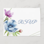 Waterverf Anemone Flower Wedding RSVP Uitnodiging Briefkaart (Voorkant)