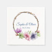 Waterverf Anemone Flower Wedding Servet (Voorkant)