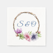 Waterverf Anemone Flower Wedding Servet (Voorkant)