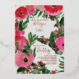 Waterverf Anemone Folie Wedding Folie Uitnodiging