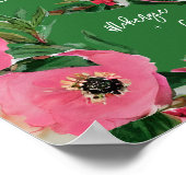 Waterverf Anemone Green Wedding Welcome Poster (Hoek)