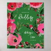 Waterverf Anemone Green Wedding Welcome Poster (Voorkant)
