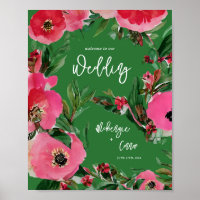Waterverf Anemone Green Wedding Welcome