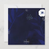 Waterverf Anemone Navy Blue Vrijgezellenfeest Kaart (Achterkant)