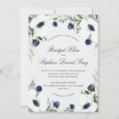 Waterverf Anemone Wedding Invitation Design Kaart (Voorkant)