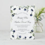 Waterverf Anemone Wedding Invitation Design Kaart (Staand voorkant)