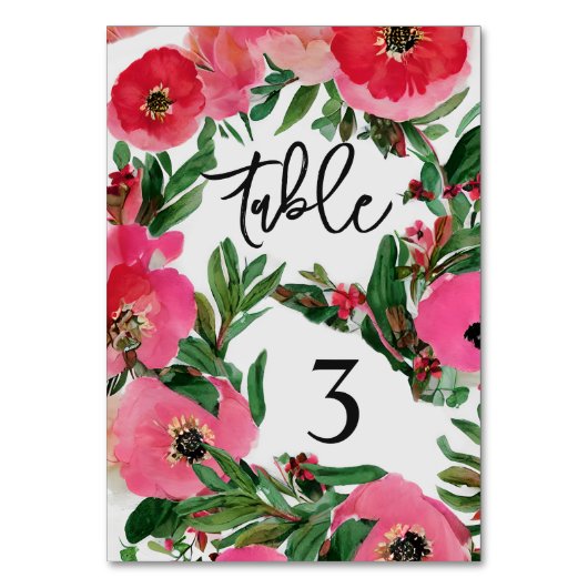 Waterverf Anemone Wedding Kaart (Voorkant)