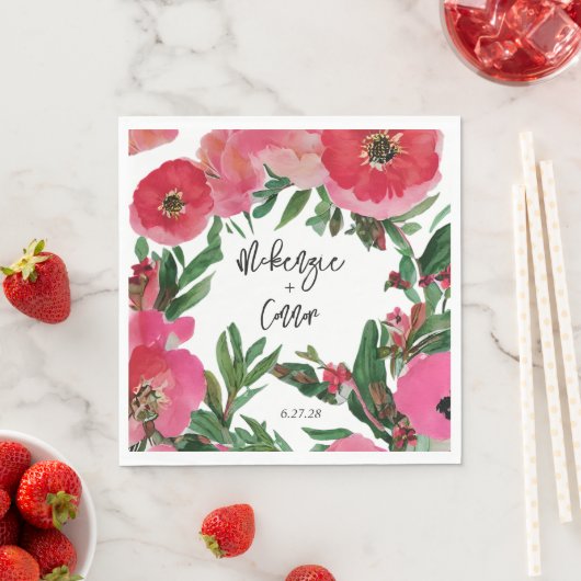 Waterverf Anemone Wedding Servet (Insitu)