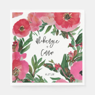 Waterverf Anemone Wedding Servet