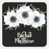 Waterverf Anemonen Bloemen Stickers (Voorkant)