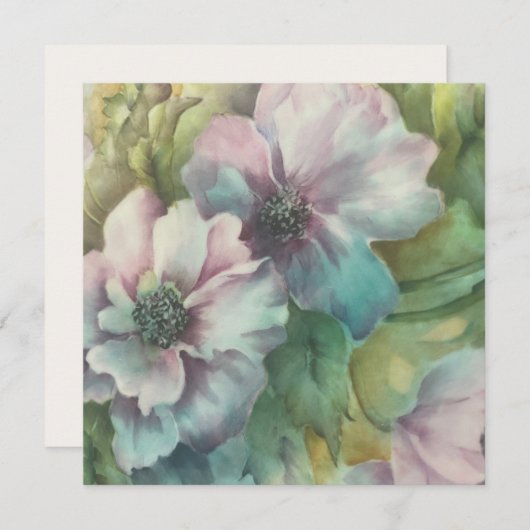 Waterverf Anemonen Floral Briefkaart (Voorkant / Achterkant)