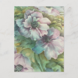 Waterverf Anemonen Floral Briefkaart