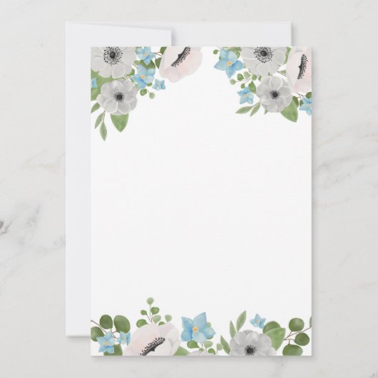 Waterverf Anemones Bloemenkrans | VRIJGEZELLENFEES Kaart (Achterkant)