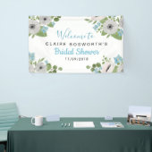 Waterverf Anemones Blue Floral | Vrijgezellenfeest Spandoek (Beurs)