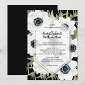 Waterverf Anemones Botanical Wedding Invitations (Voorkant / Achterkant)