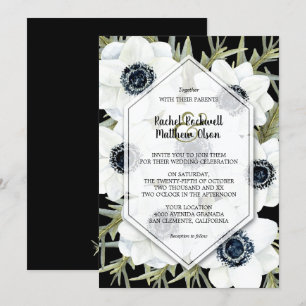 Waterverf Anemones Botanical Wedding Invitations