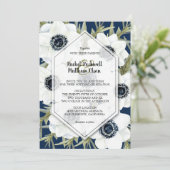 Waterverf Anemones Botanische Marine Blauwe Bruilo Kaart (Staand voorkant)