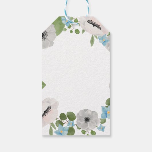 Waterverf Anemones Florals | BABY SHOWER Cadeaulabel (Achterkant)